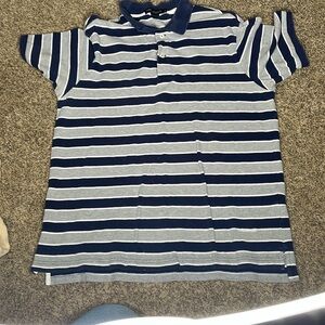 Daniel Cremieux Blue and White Striped Polo Shirt